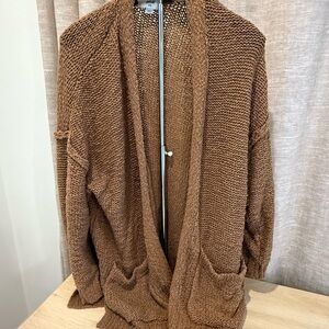 Aerie Brown Knit Cardigan